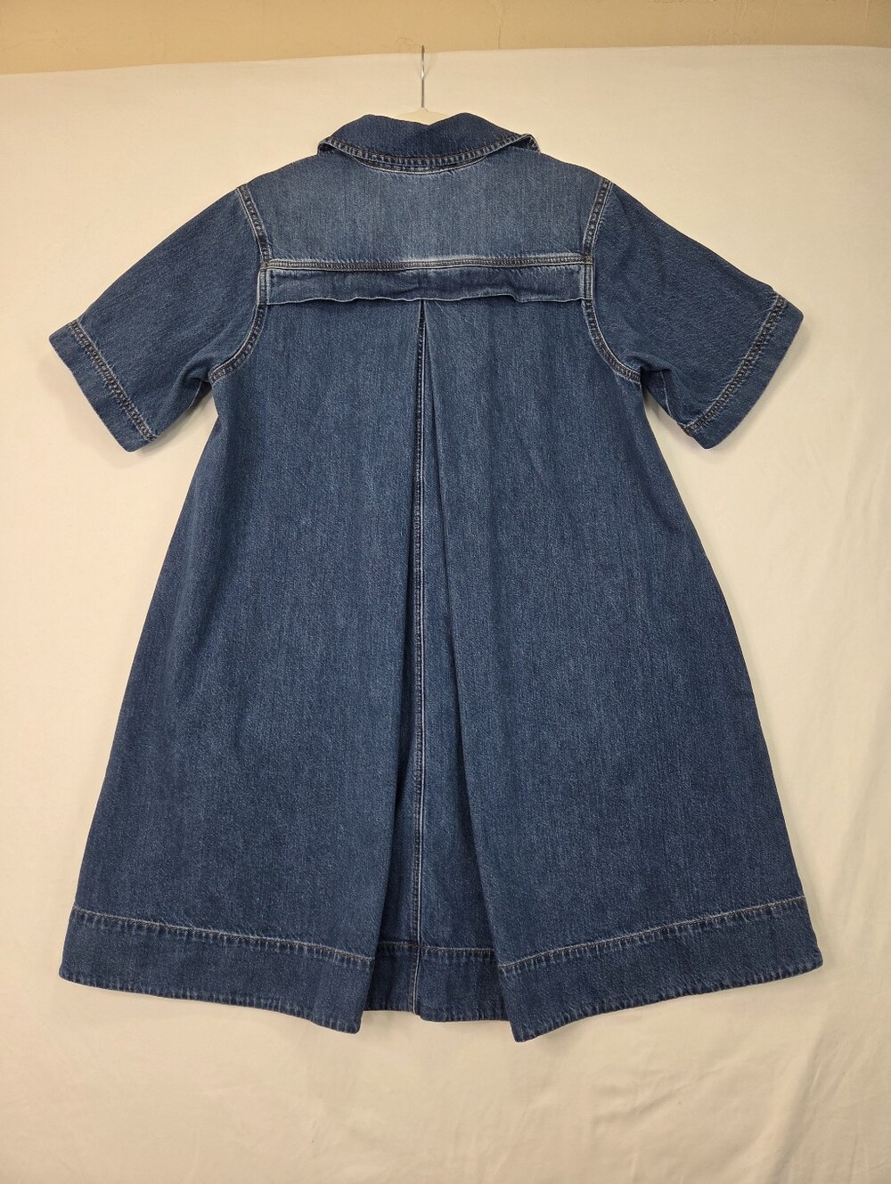 ME+EM Denim Swing Shirt Dress Blue Cotton Pockets A-Line Relaxed Size US 6 EU 38 - Picture 14 of 14
